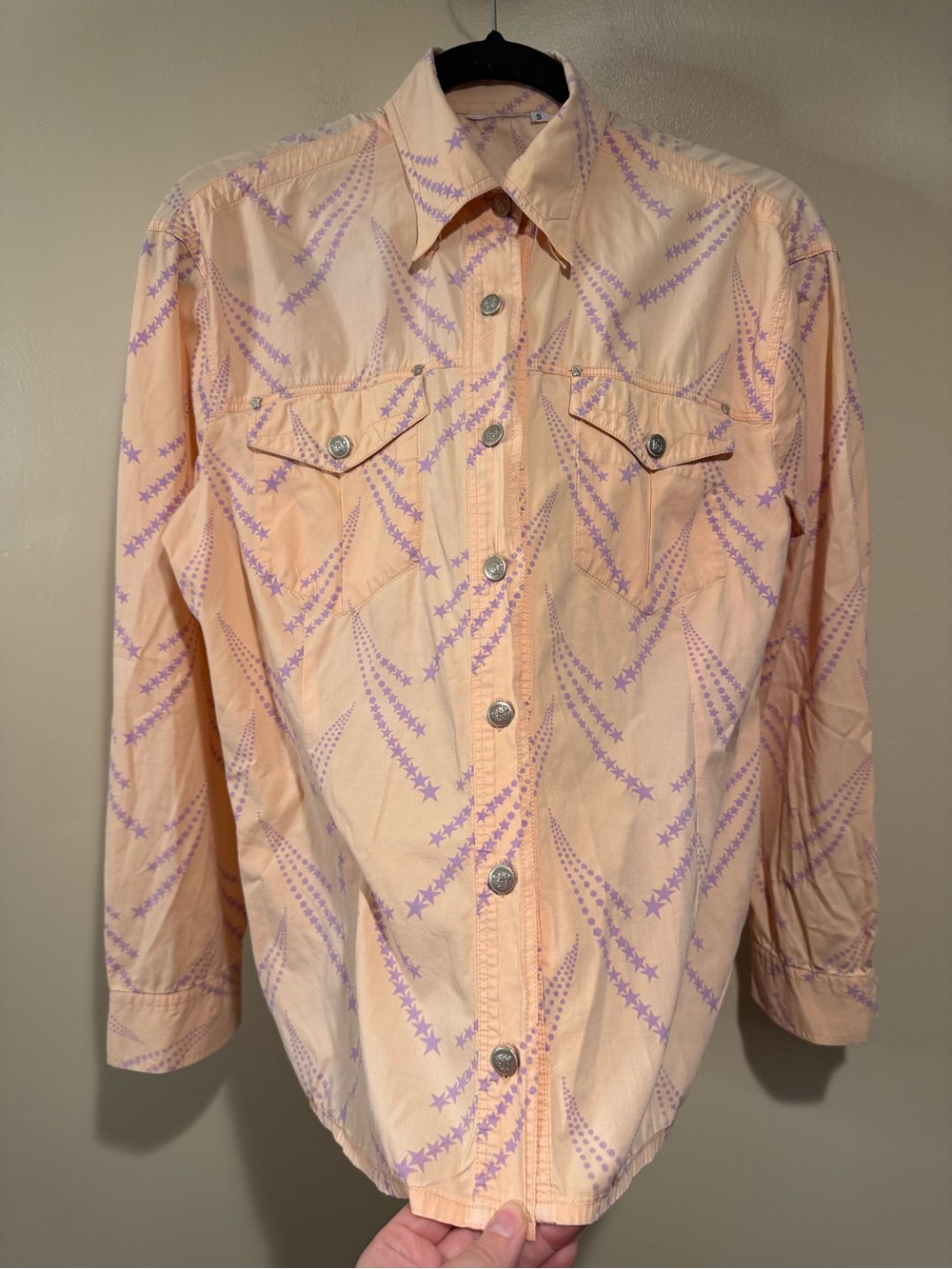 Vintage Versace Jeans Couture Ittierre button down Blouse shooting stars - Picture 3 of 14